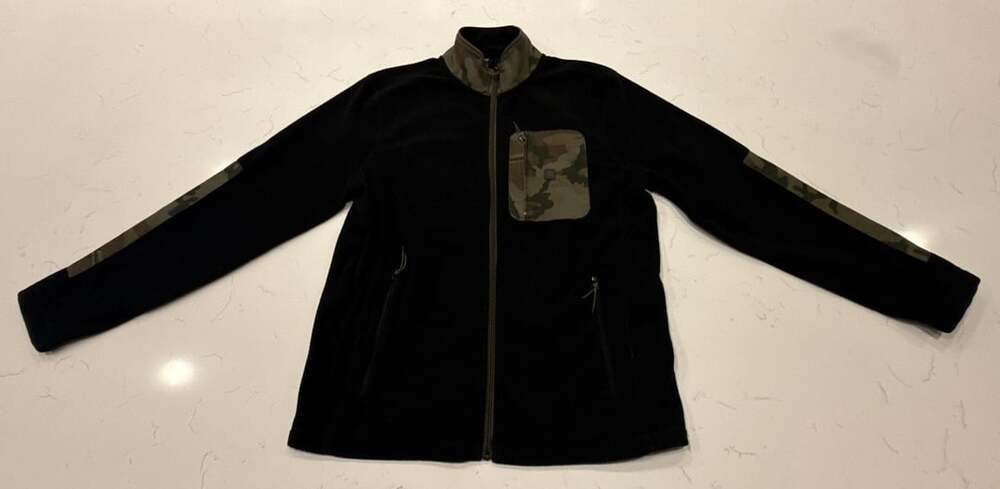 Roark Landfall Fleece Jacket Size M Black Camo Full Zip